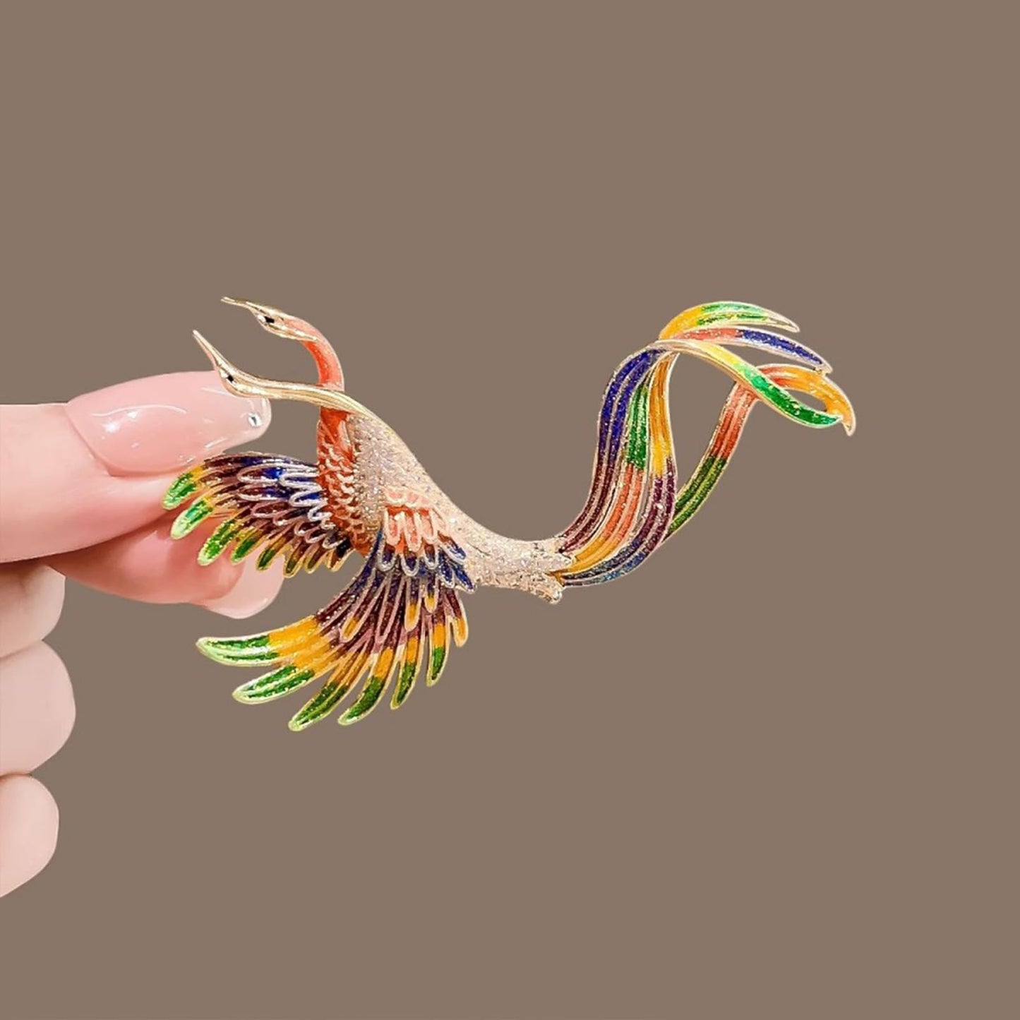 HETICA Women Animal Floral Brooch Pin Accessory Perfect as a Gift for Anniversary Celebrations, Parties, Or Everyday Wear (Phoenix)