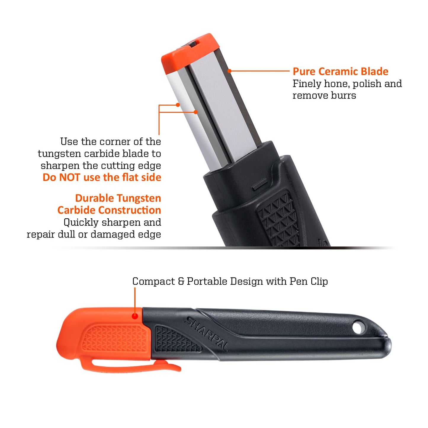 SHARPAL 129N Multipurpose Garden Tool Blade Sharpener for Knife, Pruners, Loppers, Hedge Shears Scissors, Axe, Hatchet, Machete, Lawn Mower Blade Mothers Day Gifts
