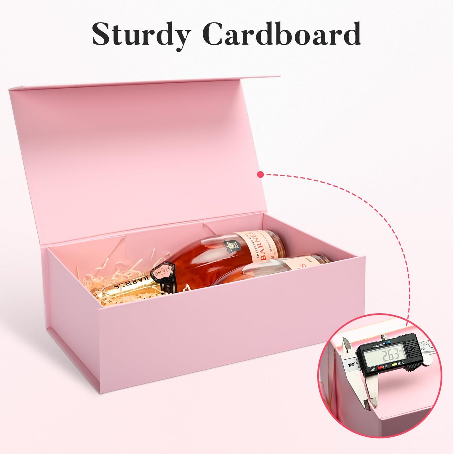 LIFELUM Pink Gift Box 13.85'' x 8.35'' x 4.45'' Gift for Mother's Gifts Large Gifts Boxes for Presents Birthday Magnetic Box for Gifts with Luxury Filler,Card, Ribbon,Sticker 1 Pack