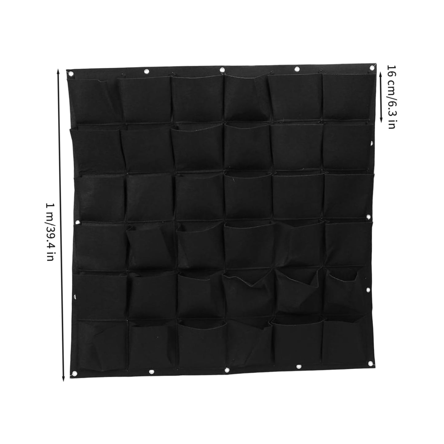 BeVistoso Vertical Garden Planter with 36 Pockets, Living Wall Planter for Indoor Outdoor Use, Thick Non-Woven Fabric Planting Bag (Black, 39.4"x39.4")