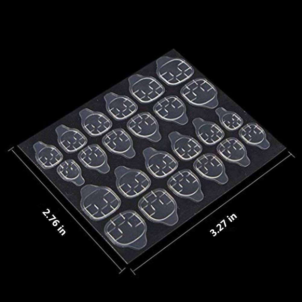 Ivtor Nail Adhesive Tabs, 20 Sheets (480pcs), Transparent, Waterproof, Variety Pack, Press-On Nail Adhesive Tabs