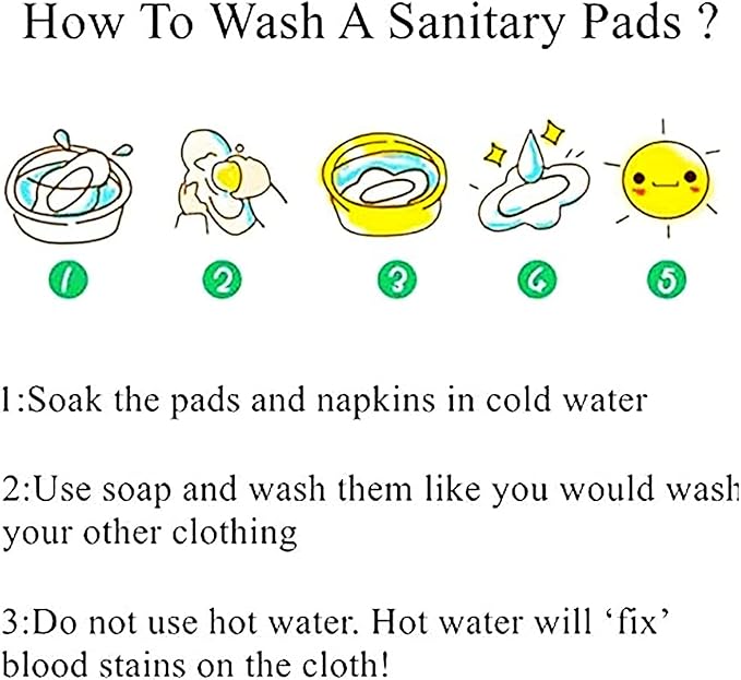 PHOGARY Reusable Menstrual Pads, Bamboo Cloth Pads for Heavy Flow with Wet Bag, 3 Sizes Sanitary Pads Set with Wings for Women, Washable Overnight Cloth Panty Liners Period Pads