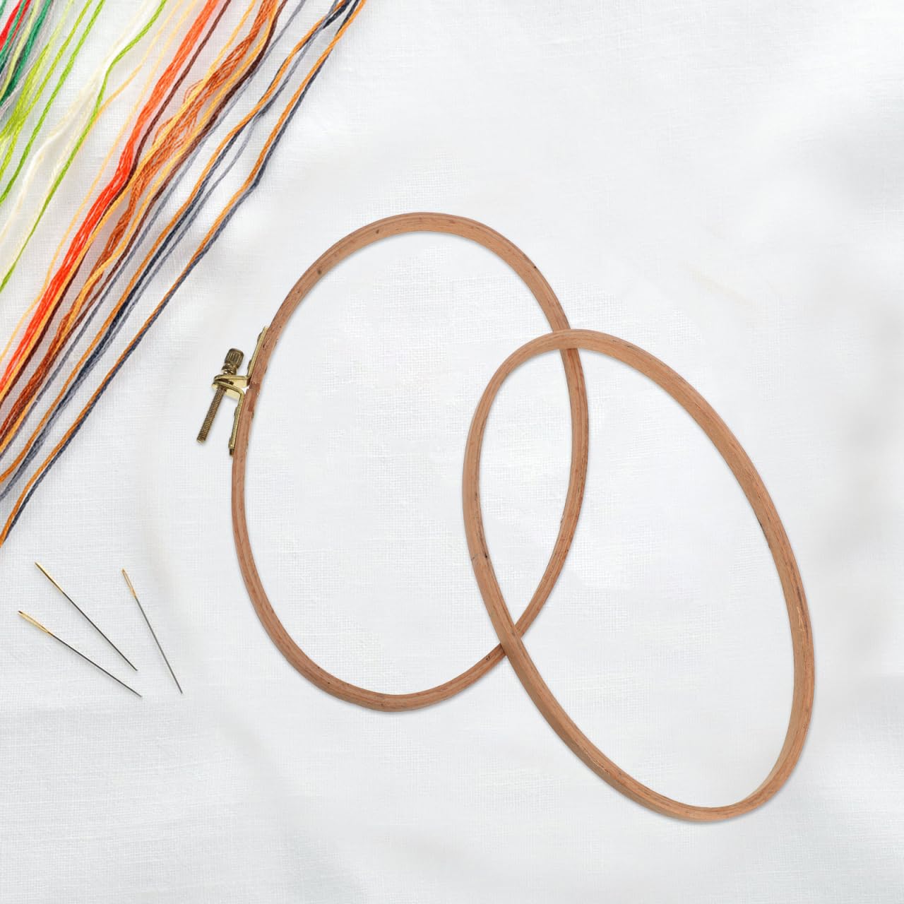 PLAFOPE Oval Wood Embroidery Hoop Large Frame for Cross Stitch and Needlework Spacious Craft for Detailed DIY Quilting and Decorative Home Art Display