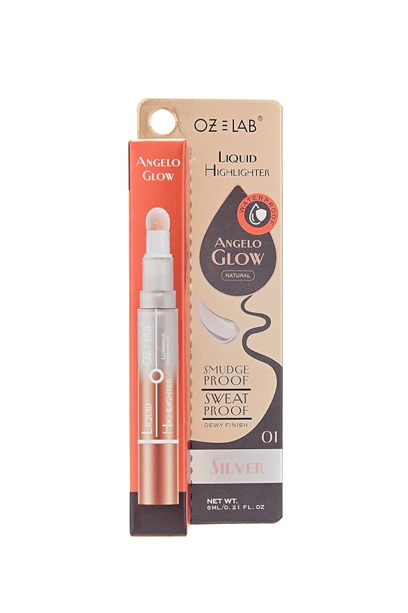 Angelo Glow Liquid Highlighter Wand Gold – Buildable Illuminating Makeup Stick for Face and Body – Radiant Finish ，6ML/0.21FL.OZ，PACK OF 1