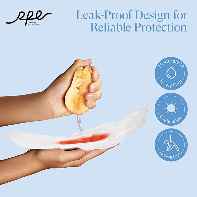 100% Large Organic Pads for Women, Ultra Thin Heavy Flow Sanitary Pads with Wings, Super Absorbency Feminine Pads Extra Coverage Period Pads, Unscented Cotton Pads Menstrual (Large, Size 4, 96ct)