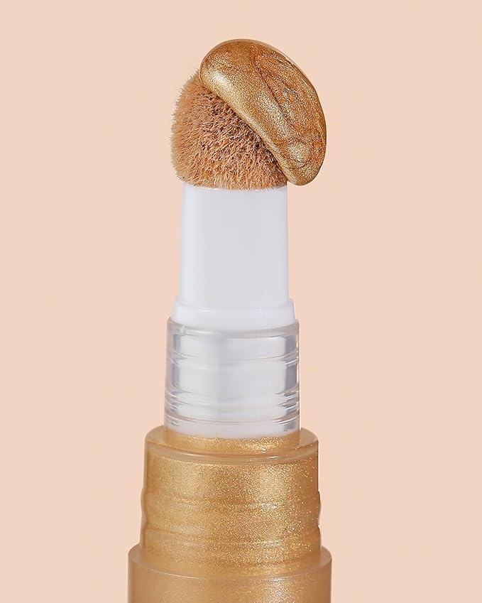 Angelo Glow Liquid Highlighter Wand Gold – Buildable Illuminating Makeup Stick for Face and Body – Radiant Finish ，6ML/0.21FL.OZ，PACK OF 1
