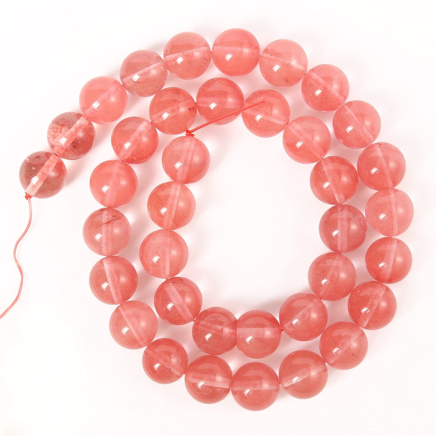 About 60pcs 6mm Natural Stone Beads Watermelon Crystal Beads Crystal Gemstone for Jewelry Making, DIY Bracelet Necklace