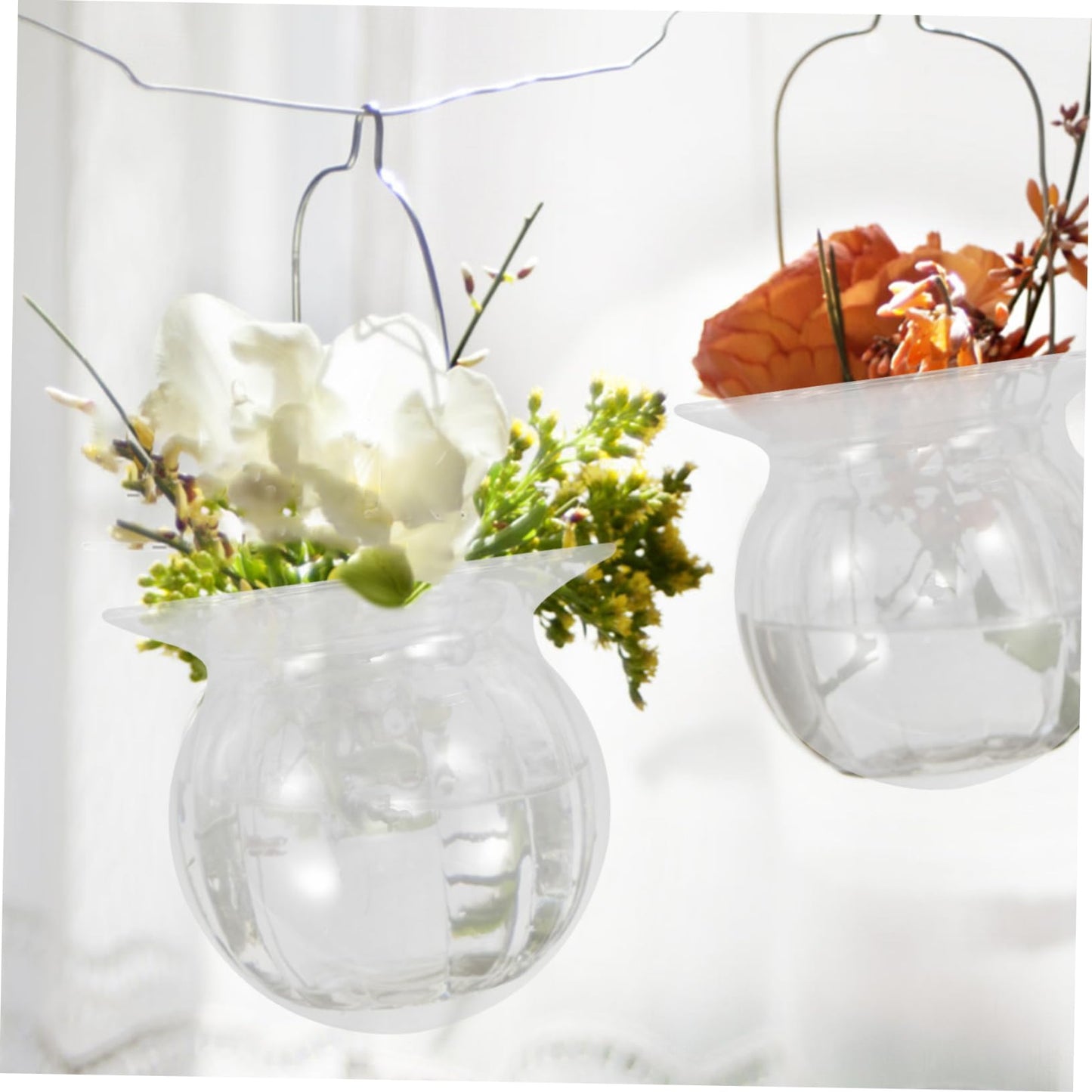 BAZEITFLOW 2pcs Glass Vase for Hydroponic Plants Decorative Desktop Flowerpot Modern Terrarium Centerpiece for Home Office Decor for Plant