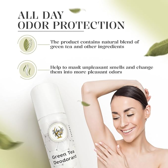 WhollyKaw Aluminum free natural deodorant. Dermatologist tested, baking soda free, oil free, non staining, non sticky. Clean and fresh scent providing protection up to 12 to 18 hours. Made in USA.