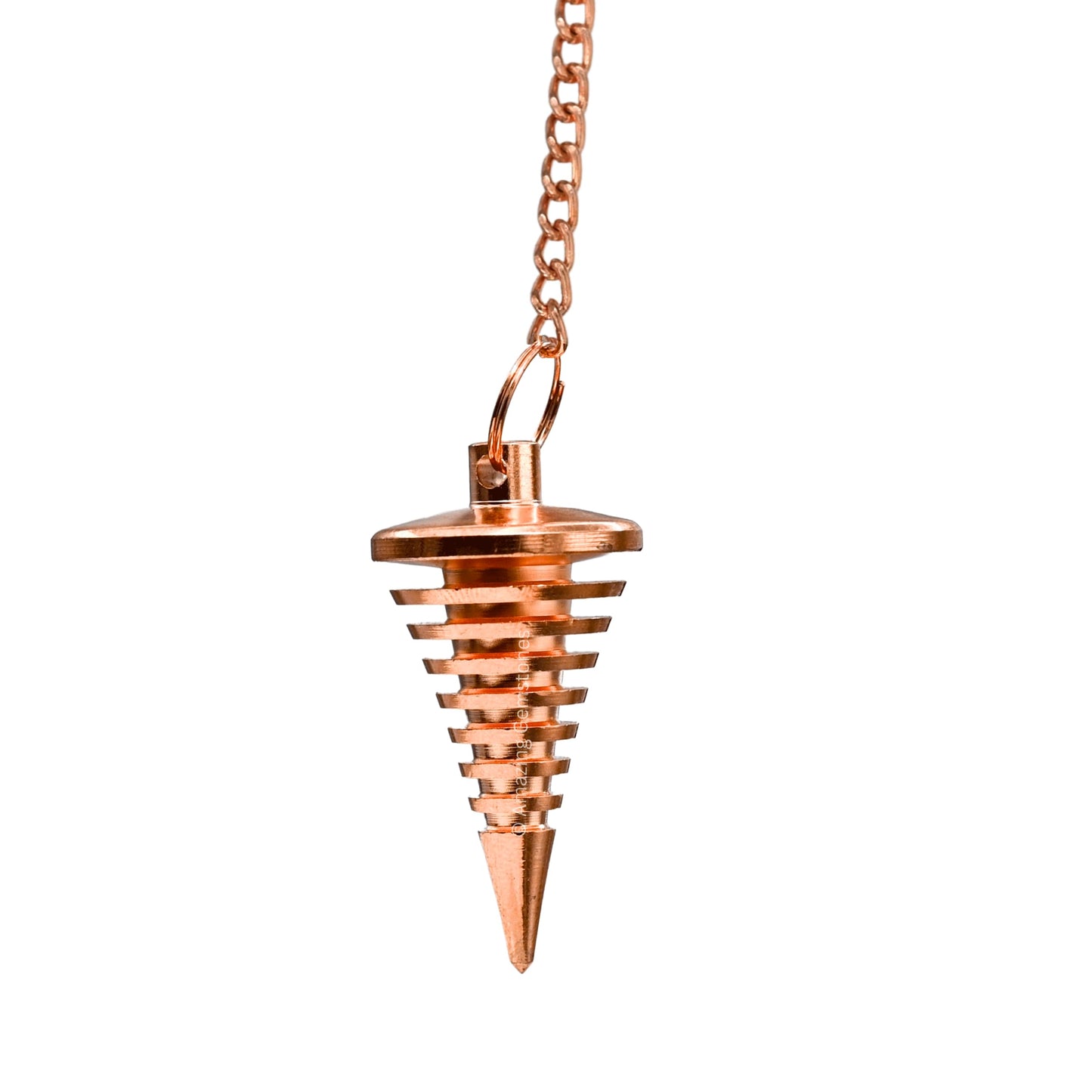 Amazing Gemstone Healing Metal Pendulums for Divination, Copper Cone Vertical Hard Coil Steel Copper Pendulum High Energy Pendulo de Bronce Pendulos de Mesa MP104