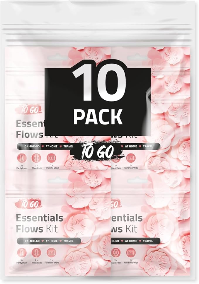 pH Advantage Essential Flows Period Kit - 3 Pantyliners, 2 Maxi Pads & Feminine Wipe | Hygiene Essentials for School, First Period