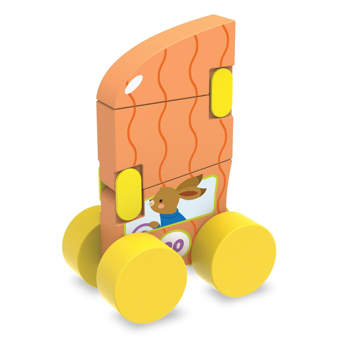MindWare Konvertibles Transforming Wooden Cars – 2‑Piece Flip‑&‑Change Vehicle Set with Carry‑Along Box That Becomes 3‑D Road Scene, Toddler Toy for Ages 18 Months +