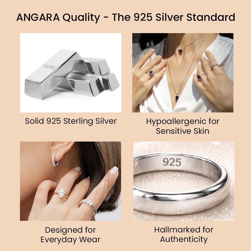 Angara Natural Blue Sapphire Pendant for Women | Heart-Shaped Blue Sapphire Infinity Pendant with Diamond Accents in Sterling Silver | September Birthday, Anniversary, Gemstone Jewelry Gift | A | 4mm