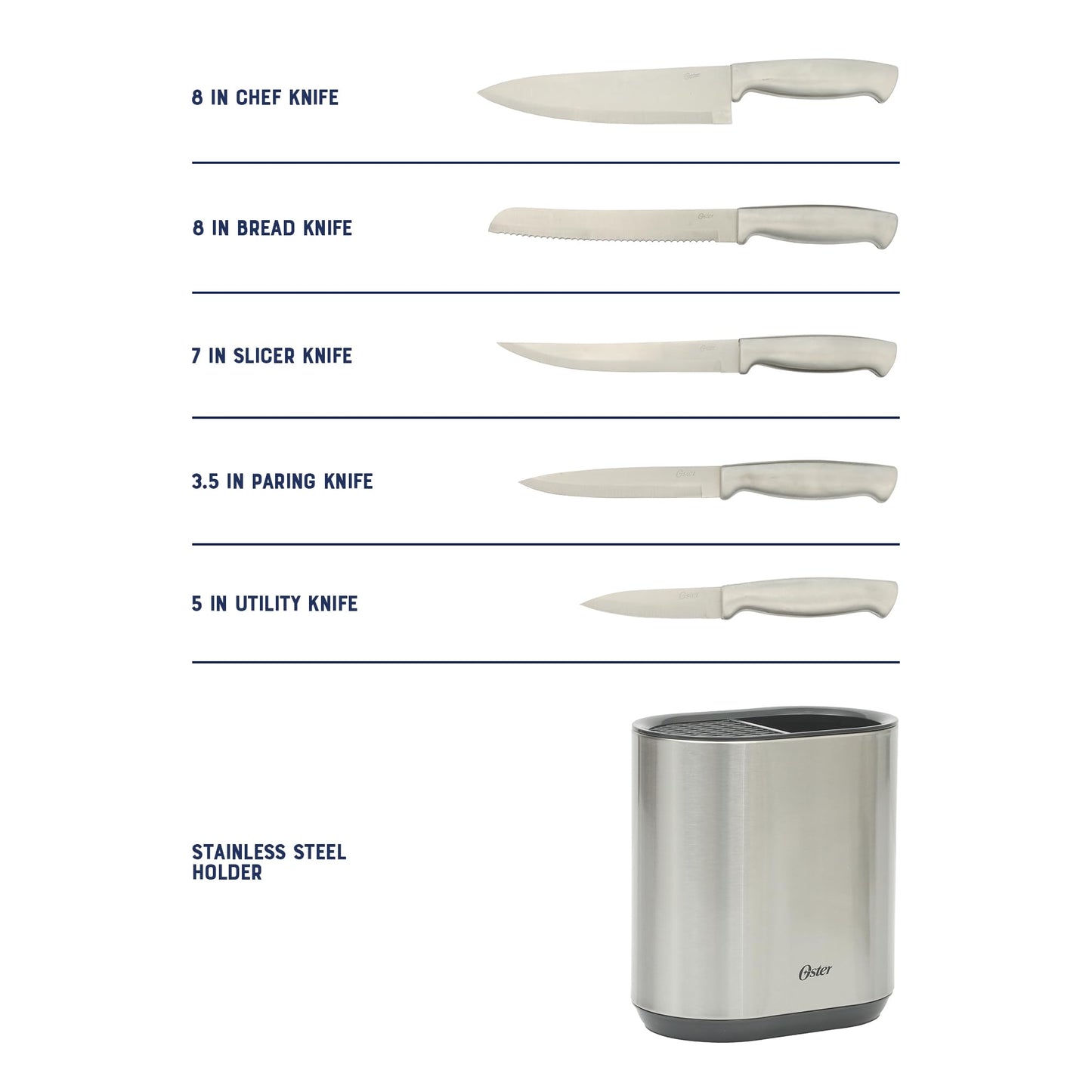 Oster Baldwyn 12 Piece Stainless Steel and Nylon Kitchen Tool and Cutlery Set