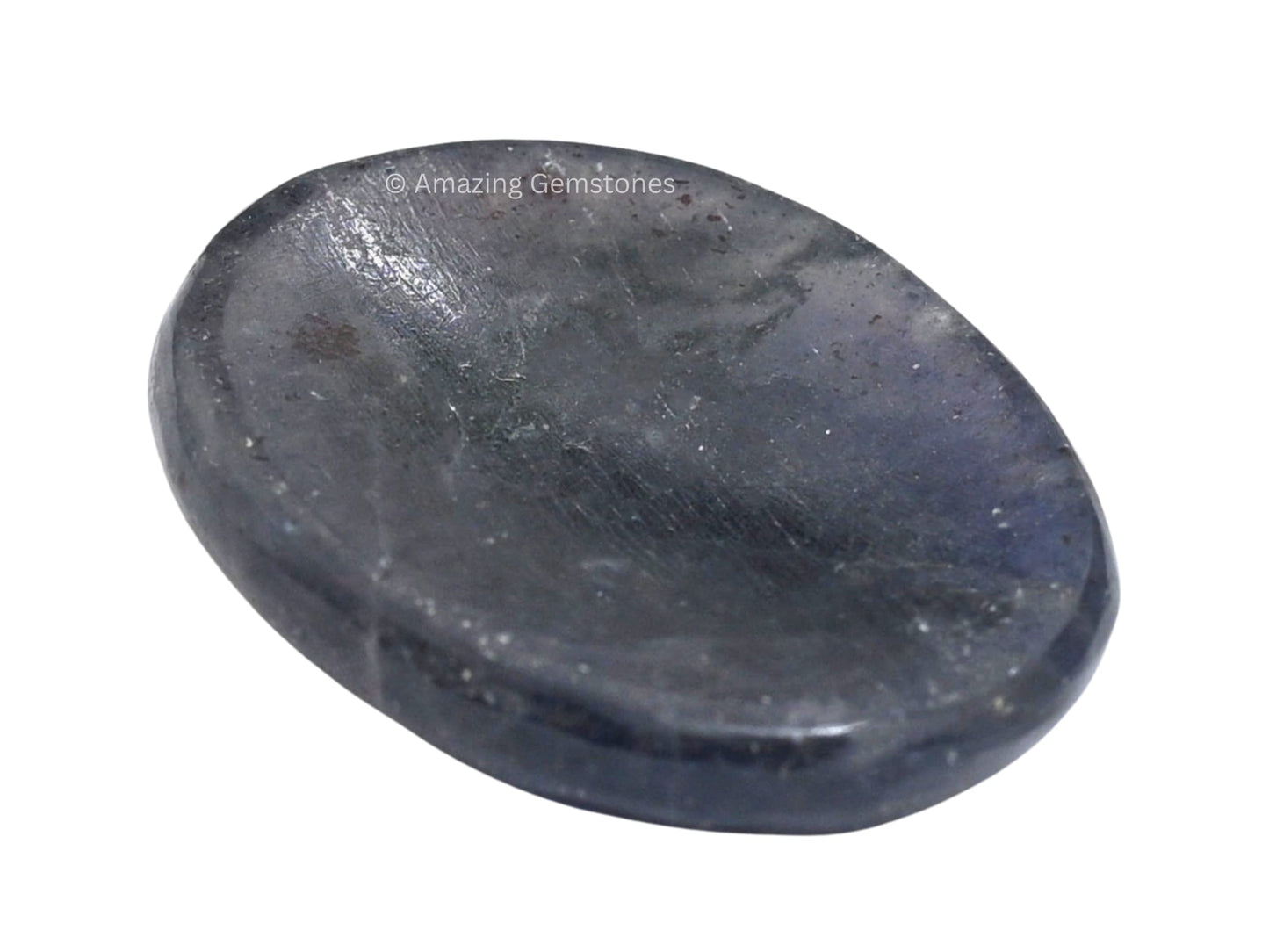 Amazing Gemstone Iolite Worry Stone, Healing Crystals - Piedra Crystal Fidget for Gift, Meditation, Calming, Relaxation, Stress Relief