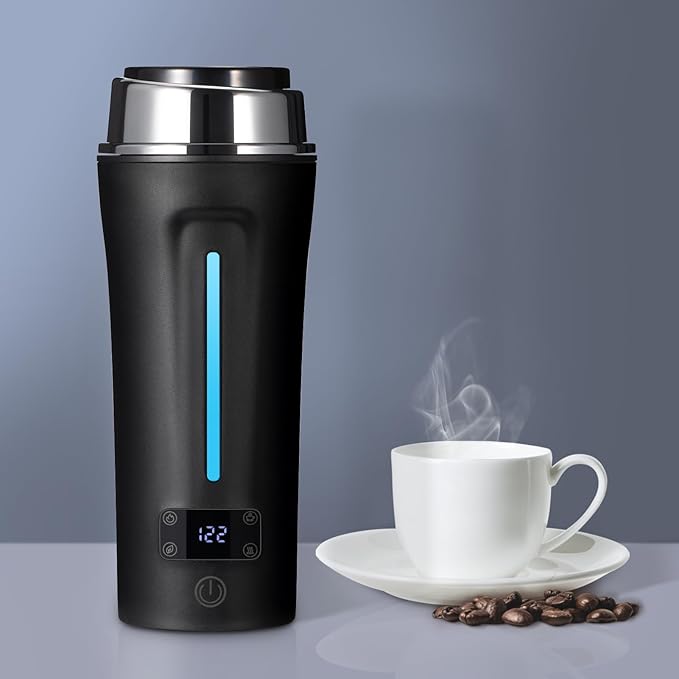 Dual Voltage Travel Kettle, 110-240V Portable Electric Kettle with LCD Display, 4 Temperature Settings, 4 Colors LED for Global Use (350ML)