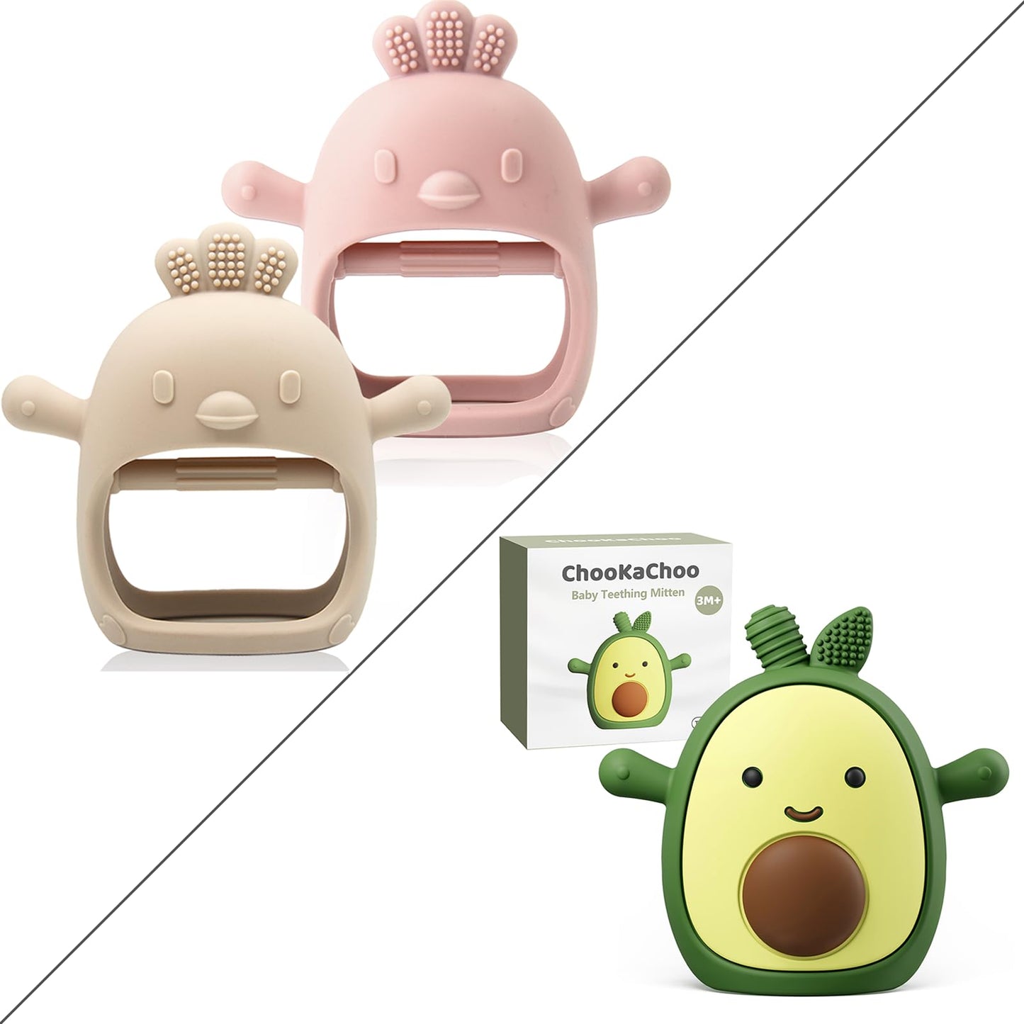 Baby Teething Toy for 0-6 6-12 Months, Food Grade Silicone Teething Mitten, Anti Dropping Wrist Hand Teethers Baby Chew Toys for Sucking Needs, BPA Free