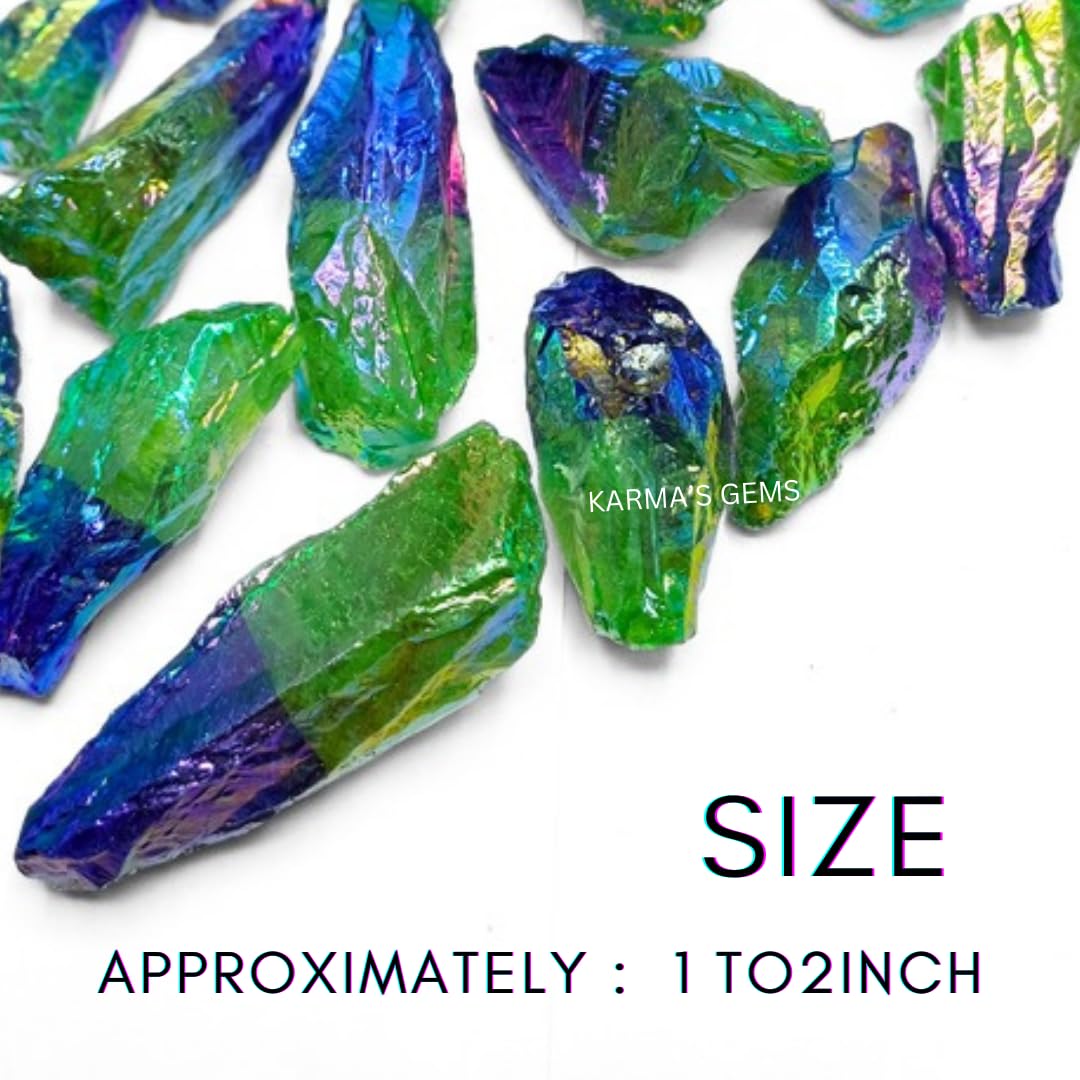 Crystals, Rocks, Jade, Crystals and Healing Stones, Witchcraft Supplies, Healing Crystals, Stones, Healing Stones, Rock Collection, Agate, Raw Stones (Light Green - Purple Aura Quartz, 2 Pcs)