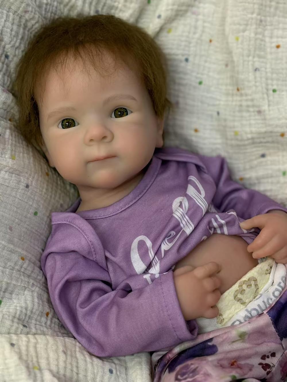 Aniiyy 18Inch 6.39lbs Full Silicone Baby Doll Can Open Mouth Soft Silicone Anatomically Correct Reborn Girl Dolls with Hand Rooted Hair - Bettie