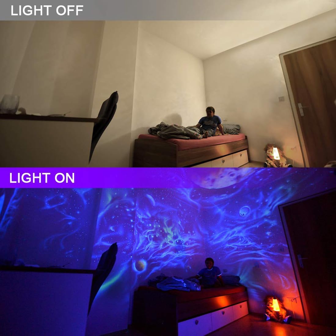 MELPO Black Light 80W Blacklight Flood Light Outdoor for Glow Party, Halloween Decoration, Body Paint, Fluorescent Poster, Stage Lighting，Neon Glow, IP66, US-Plug-Switch-5.9Ft Cord (2 Pack)