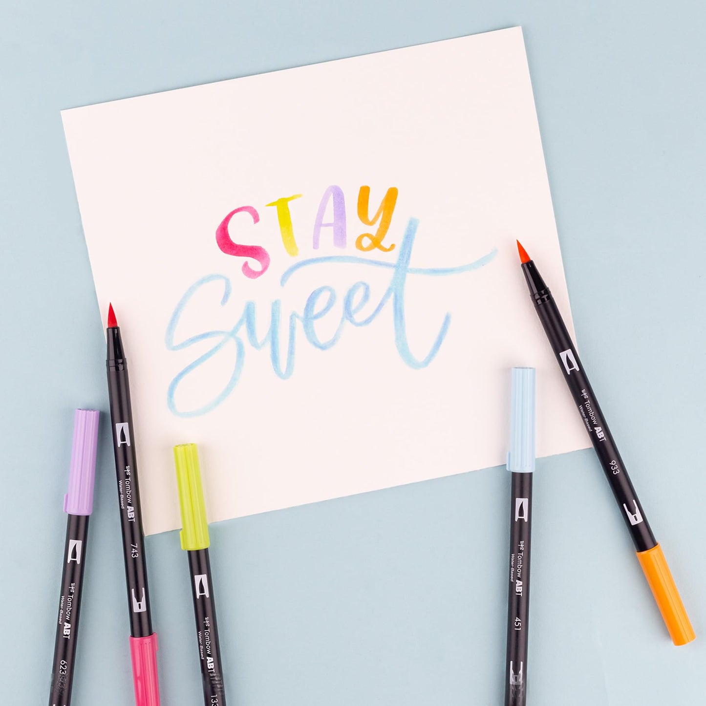 Tombow 56240 Dual Brush Pen Art Markers, Yay Sorbet, 6-Pack. Blendable, Brush and Fine Tip Markers