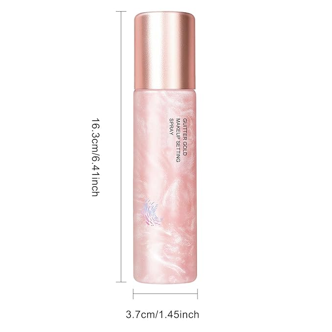 Glow Makeup Setting Spray, Shimmer Dewy Hydrating Setting Spray for Makeup Glowing Long-Lasting Radiant Finish, Lightweight Formula, All-Day Wear, 4 Fl Oz