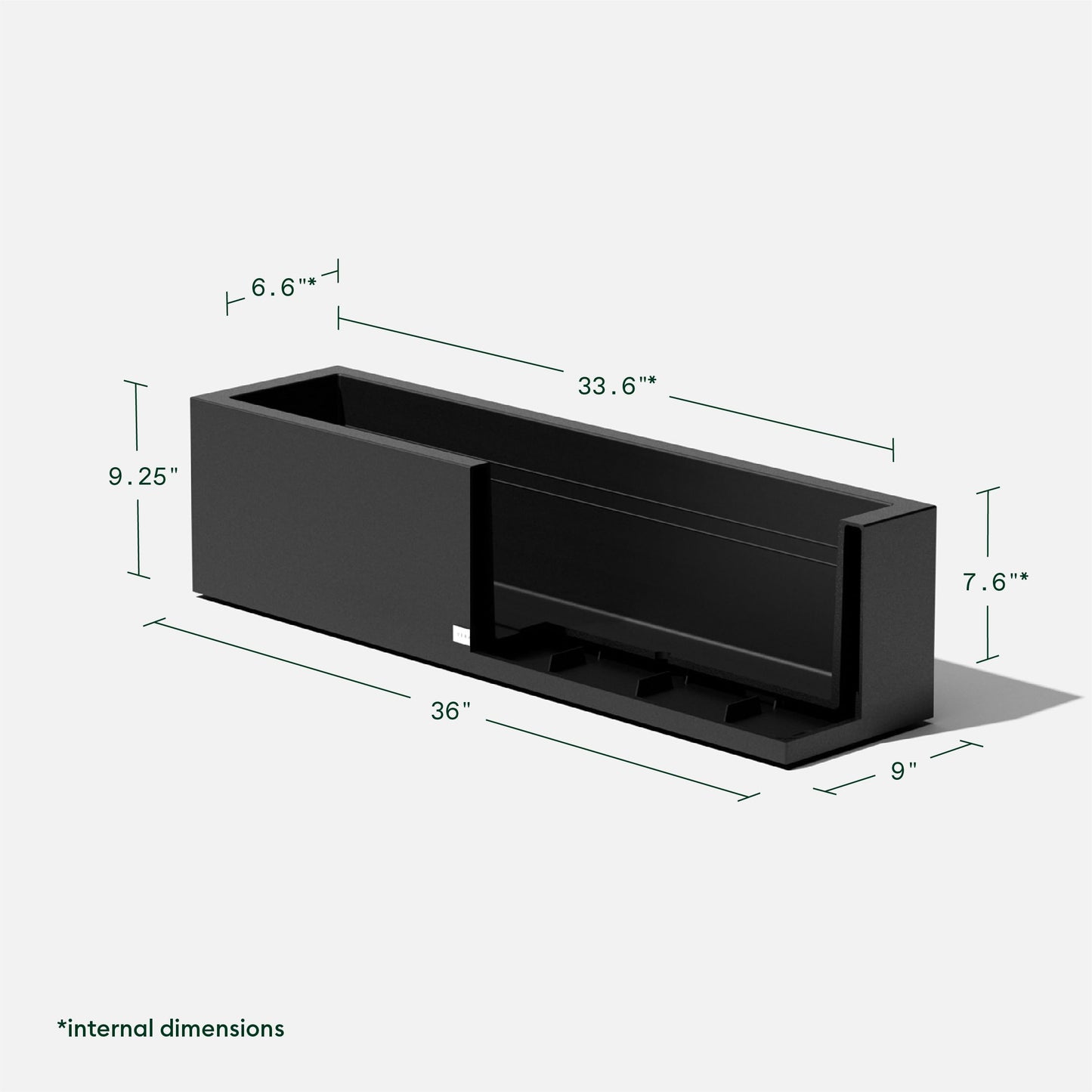 Veradek Block Series Window Box Planter - Rectangular Flower Pot for Indoor or Outdoor Window Sill/Balcony | All-Weather Use with Drainage Holes | Modern Décor for Succulents, Herbs, Small Plants