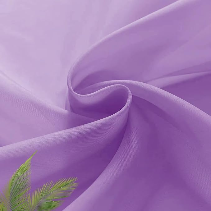SpaceDresser Basic Rod Pocket Sheer Voile Window Curtain Panels Lavender 1 Pair 2 Panels 26 Width 24 Inch Long for Kitchen Bedroom Children Living Room Yard（Lavender，26Wx 24L）