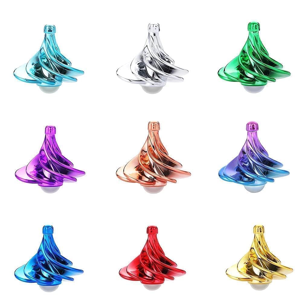 Magnetic Airflow Spinning Top – Wind-Powered Fidget Toy for Stress Relief & Focus – Aerodynamic Tornado Spinner with Magnetic Base – Unique Desk Toy for Adults and Kids – Perfect Office Gift