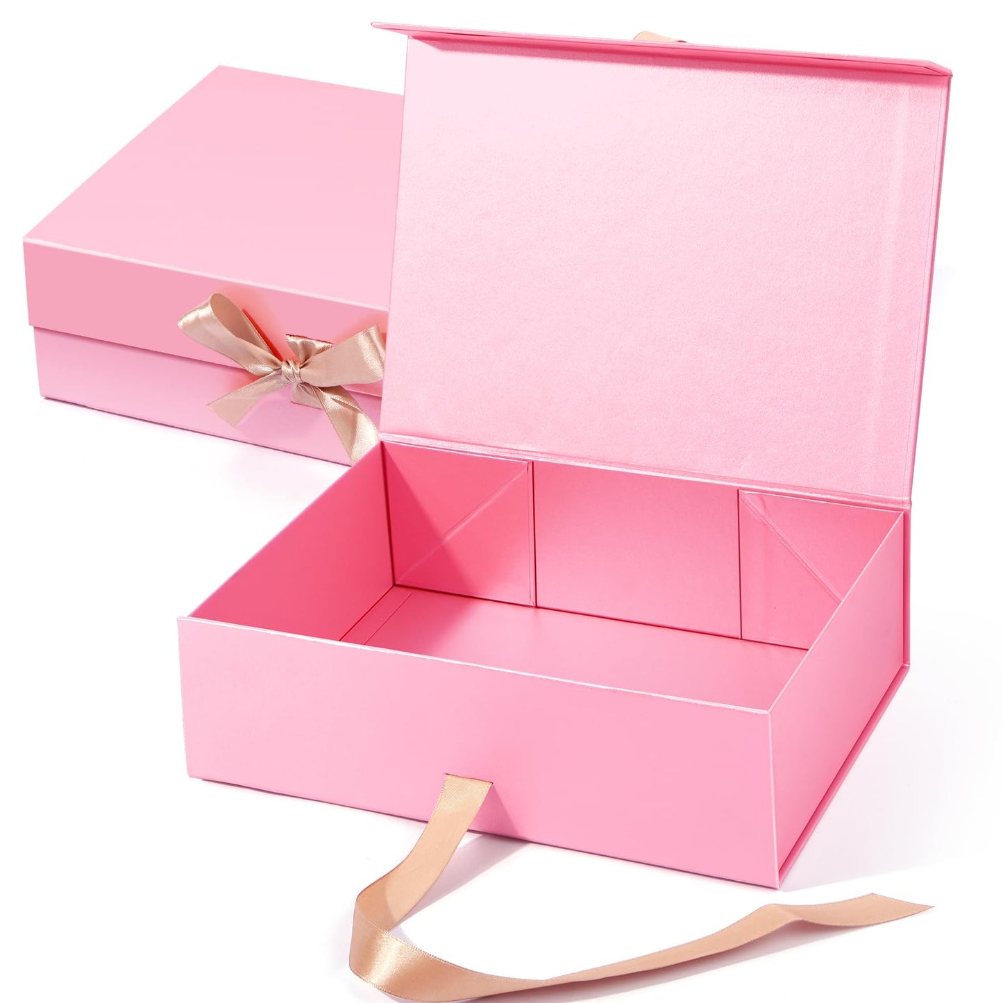 Giflsaidsprest Gift Box with Lid for Presents，10.24x7.48x3.15”White Boxes for Gifts with Ribbon and Magnetic Closure，Wedding，Valentine's， Gift Packging