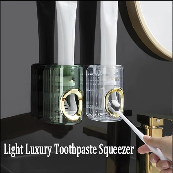 Light Luxury Toothpaste Squeezer, Automatic Toothpaste Squeezer, Toothpaste Dispenser, Household Wall Mounted Non-Punching Squeezer Toothbrush Holder Saves Toothpaste for Home (3pcs)