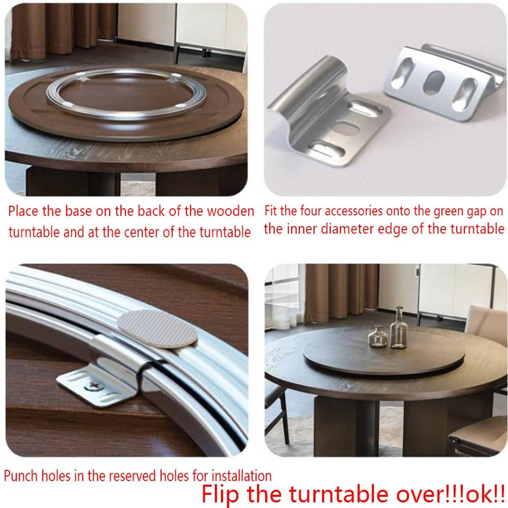 HCZION Turntable Bearings Aluminum Heavy Duty Lazy Susan Swivel Plate Hardware Rotating Turntable Bearing 360˚ Rotation Bearings for Glass Spinner (Size : 70cm/28inch)