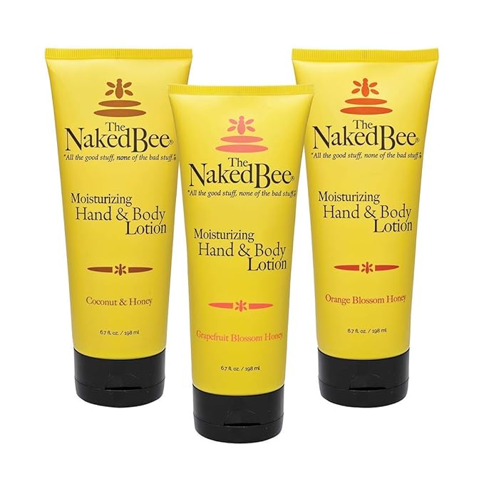 The Naked Bee Lip Balm Orange Blossom Honey Grapefruit Blossom Honey and Pomegranate & Honey 0.15oz + Hand and Body Lotion 6.7oz + Coconut Honey + Lip Balm Set Products Cruelty Free
