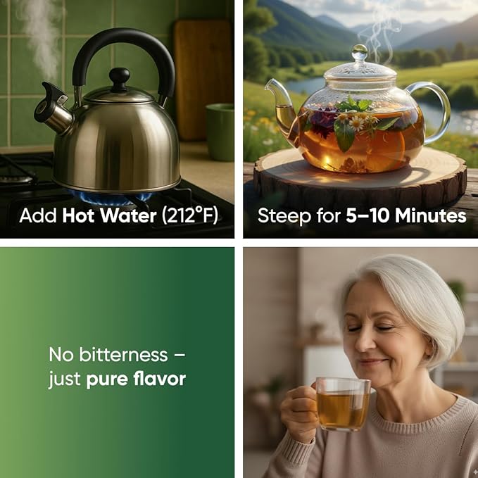 Olive Leaf Loose Tea – 8oz Size (Premium Dried Olive Loose Leaf Tea - 8 oz), Natural Extract Caffeine-Free Herbal Tea for Relaxation, Wallness with Smooth Taste