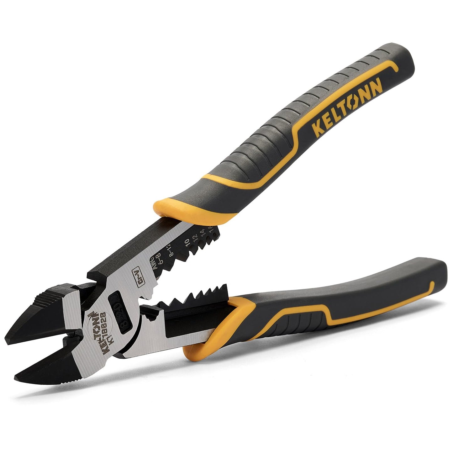 Fancytool Multi-Function Diagonal Pliers, 8-inch 4-in-1 Cr-V Steel Heavy Duty Side-Cutting Pliers with Cutting, Stripping, Crimping, and Gripping for Electricians and Homes