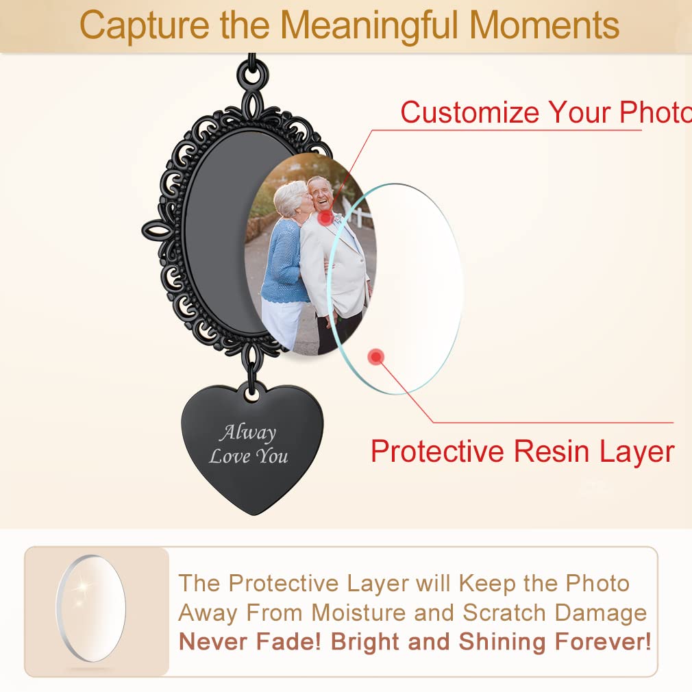 Custom4U Bouquet Charms for Wedding Memory Custom Photo Pins Brooch Men Women Bride Groom