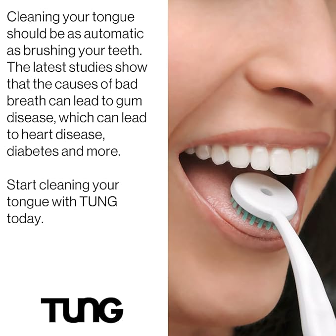 TUNG Tongue Gel, Natural Mint Blast Tongue Cleaner Paste, Bad Breath Odor Eliminator, Halitosis Defense, BPA Free, USA Made (2-PACK)