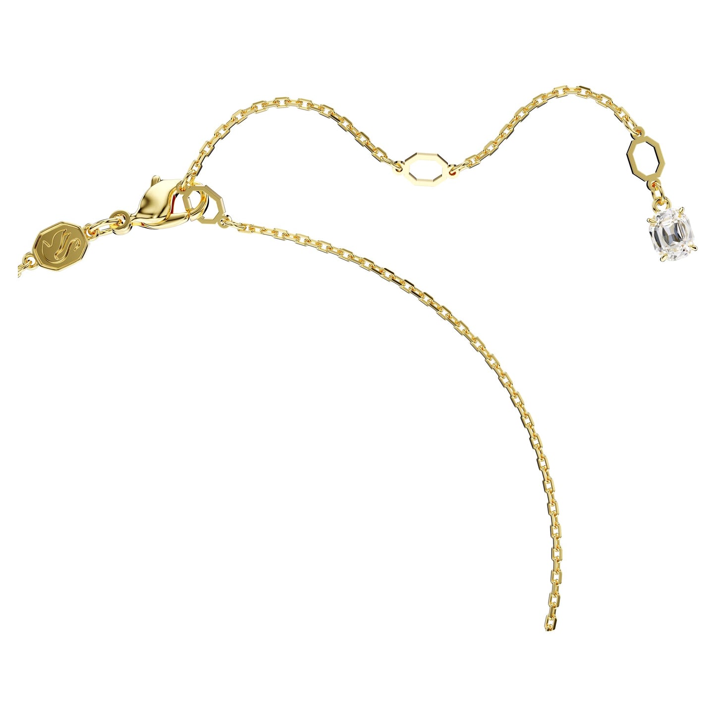 Swarovski Imber Pendant Necklace, Clear Round-Cut Crystal in a Gold-Tone Finished Puffy Bezel Setting, Part of the Imber Collection