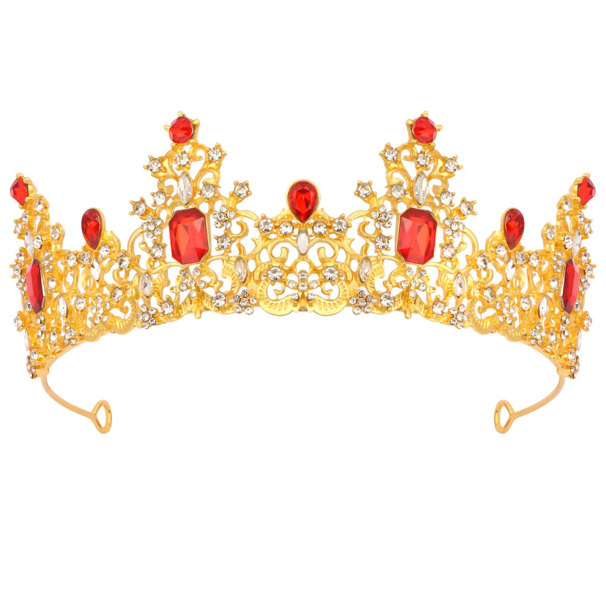 Didder Red and Gold Queen Crown Birthday Tiara Princess Tiaras and Crowns for Women and Girls Halloween Costume Prom Headpiece Hair Accessories
