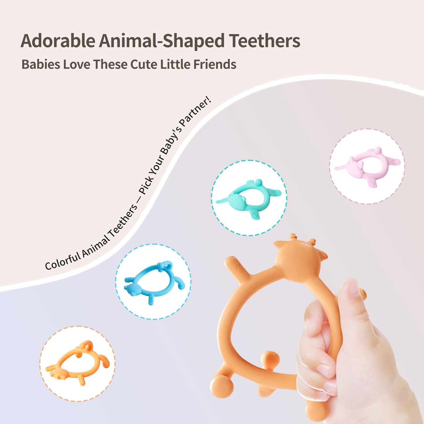 Pigeon Silicone Animal-Shaped Baby Teether, Blue Cat, 6M+, 1 Count – Multi-Textured Teething Relief Toys, Lightweight & Easy to Grasp