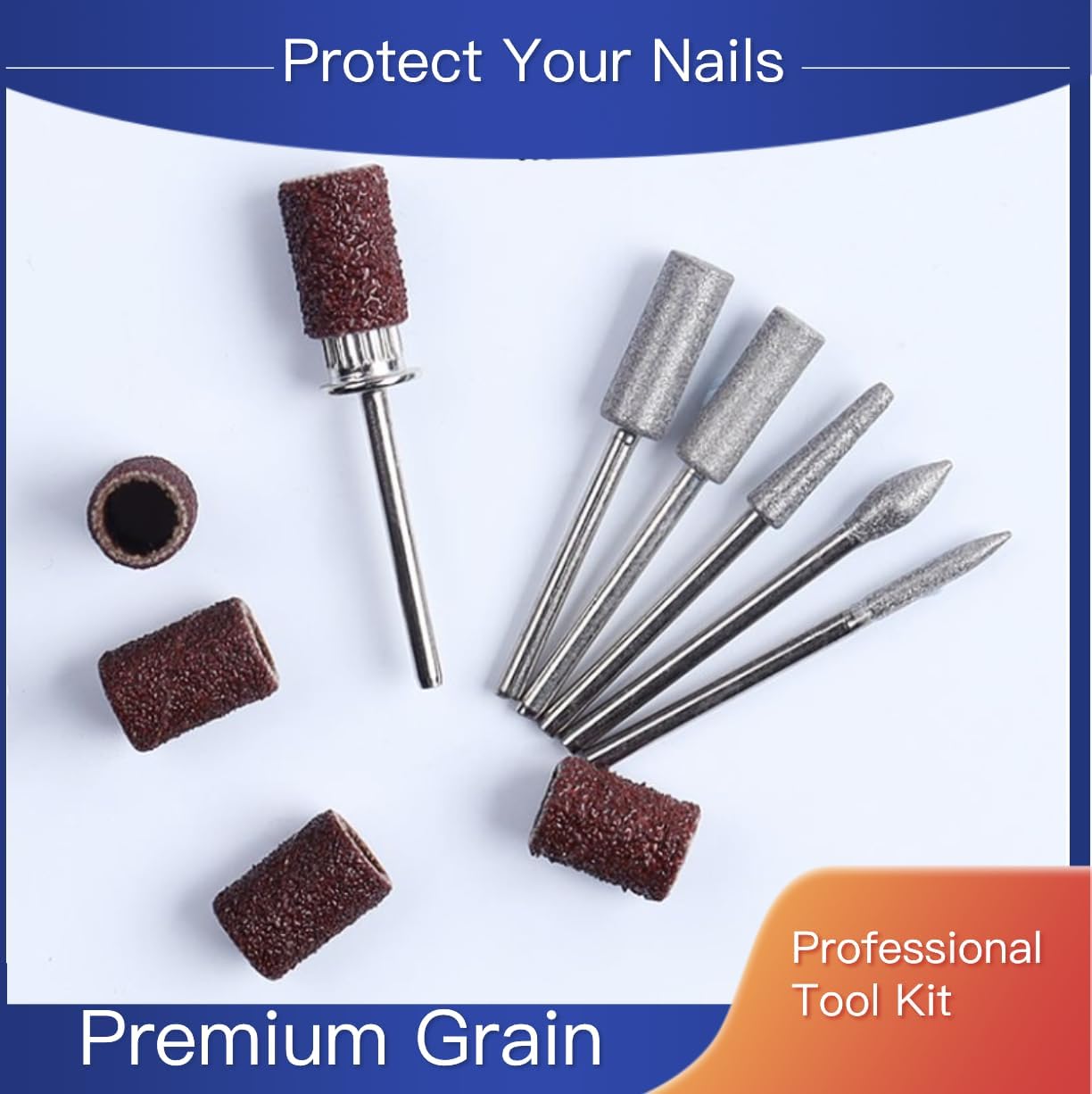 SIGNI 6Pc Nail Drill bits Set,Professional Nail Art Tools Set for Acrylic Art,Manicure & Pedicure Crystal Nail Files, Nail Drill Bits, Sanding Bands Perfect for Nail Salons & Beauty (Standard, 1)