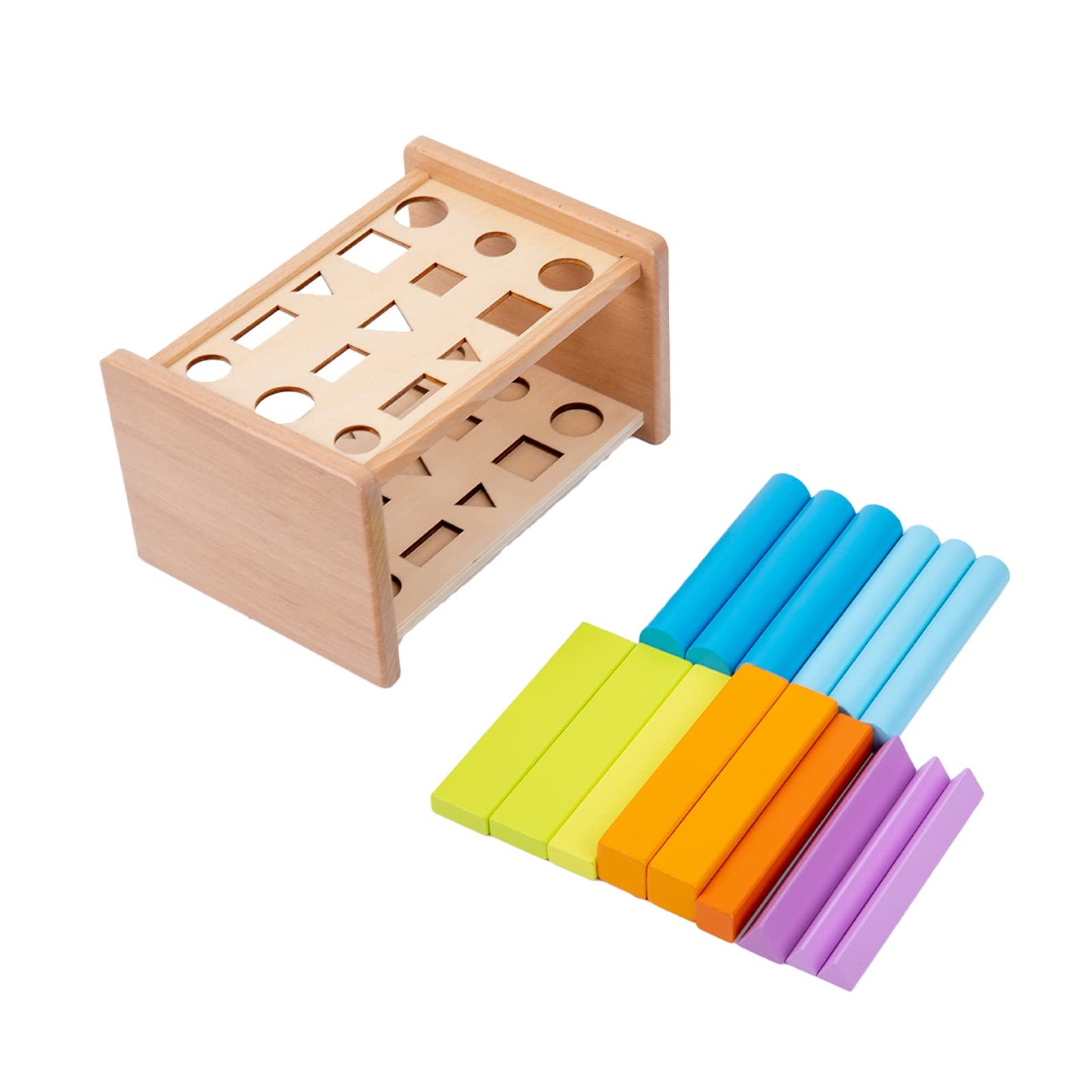 Montessori Shape Matching Toys - Wooden Shape Sorting Toys for 1-3 Years Old Children - Educational Toy for Preschoolers