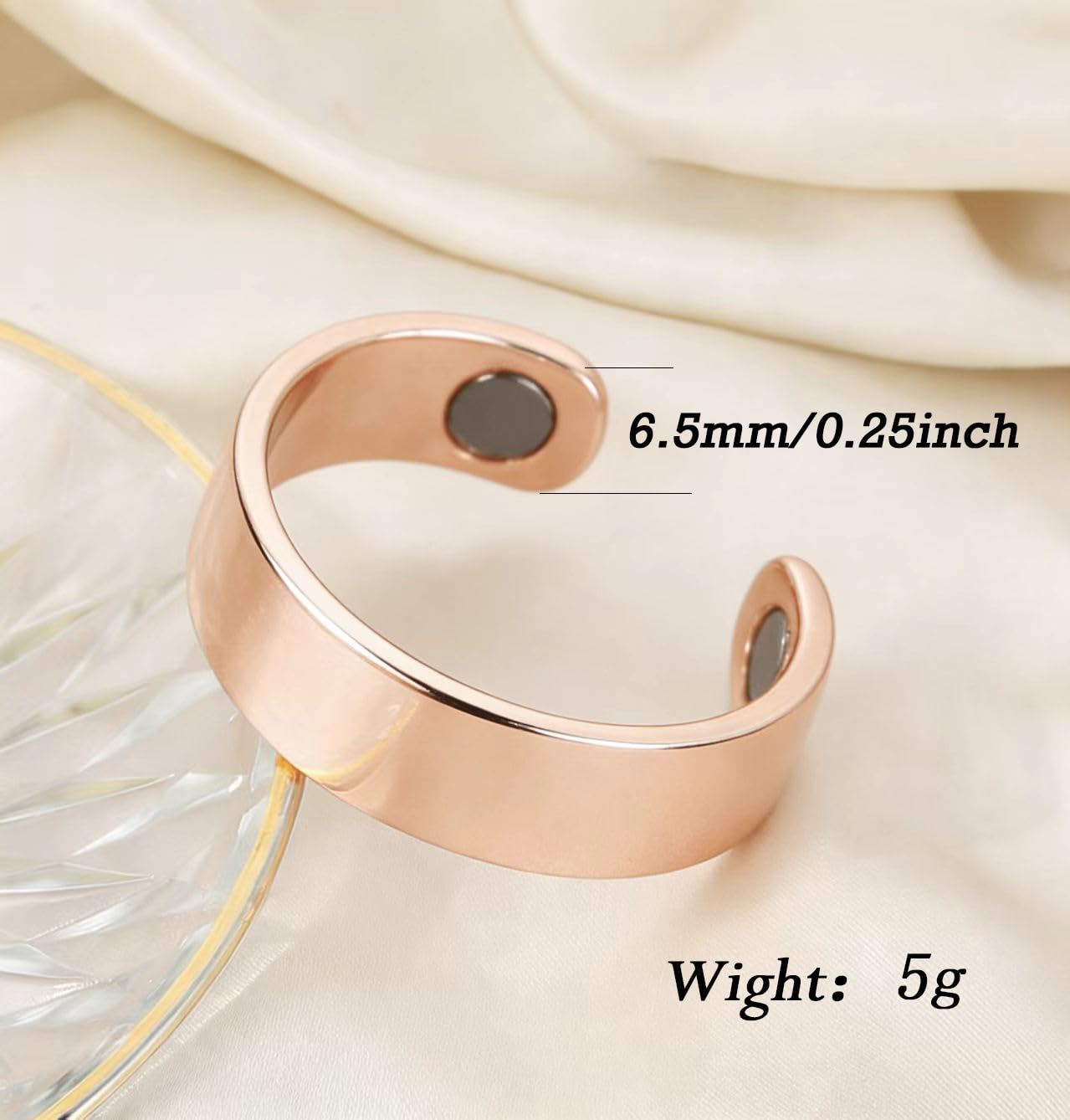 TiFluFlue Kalm Bracelet Ring Set for Women (Rose)