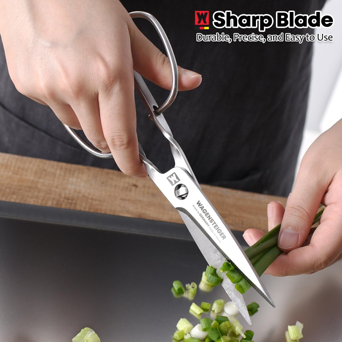 Multi-Purpose Kitchen Food Scissors, SUS403 Stainless Steel Shears with Herb Stripper, Detachable Blades, Ergonomic Handles, Ideal for BBQ, Seafood, Camping, Dishwasher Safe