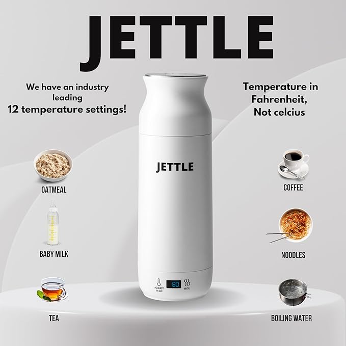 Electric Kettle - Travel Portable Heater for Coffee Tea Milk Soup - Stainless Steel Travel Water Boiler tea pot with Temperature Control - LED - Automatic Power Off - 450ml - Kitchen Appliance