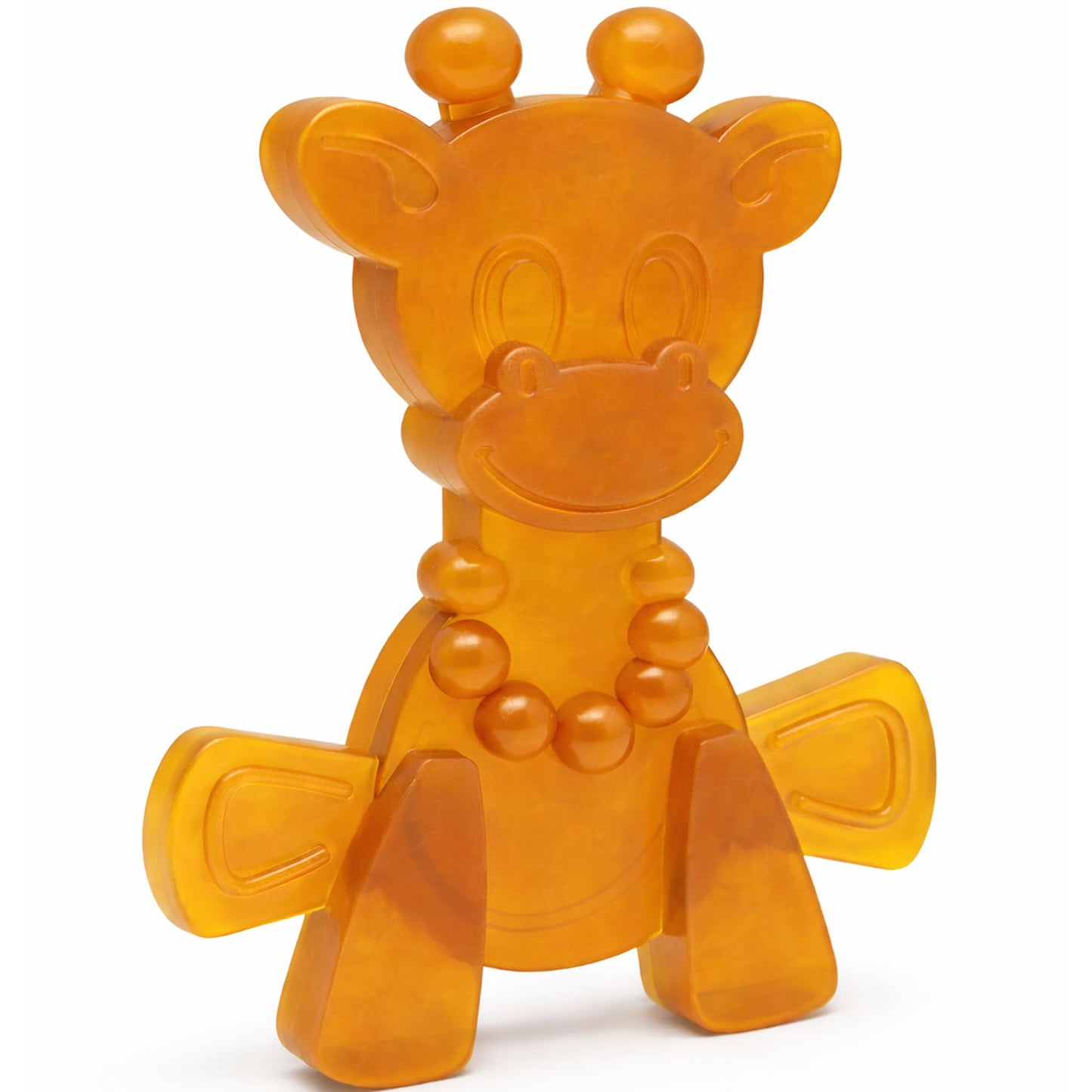 Bambeado LittleBamber Baby Teething Toy - Made with Natural Rubber & Amber Elements - Gentle Support, Easy to Hold, Simple to Clean - Cute Giraffe Teether Toy - Alternative to Amber Teething Necklace