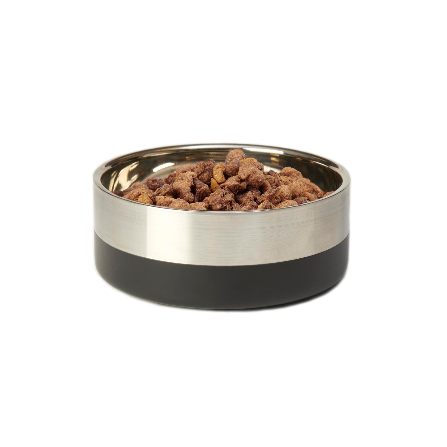 PetRageous 18440 Catalina Stainless-Steel Double Walled Dog Bowl 5.9-Inch Width and 2.44-Inch Height 3-Cups Capacity, Black