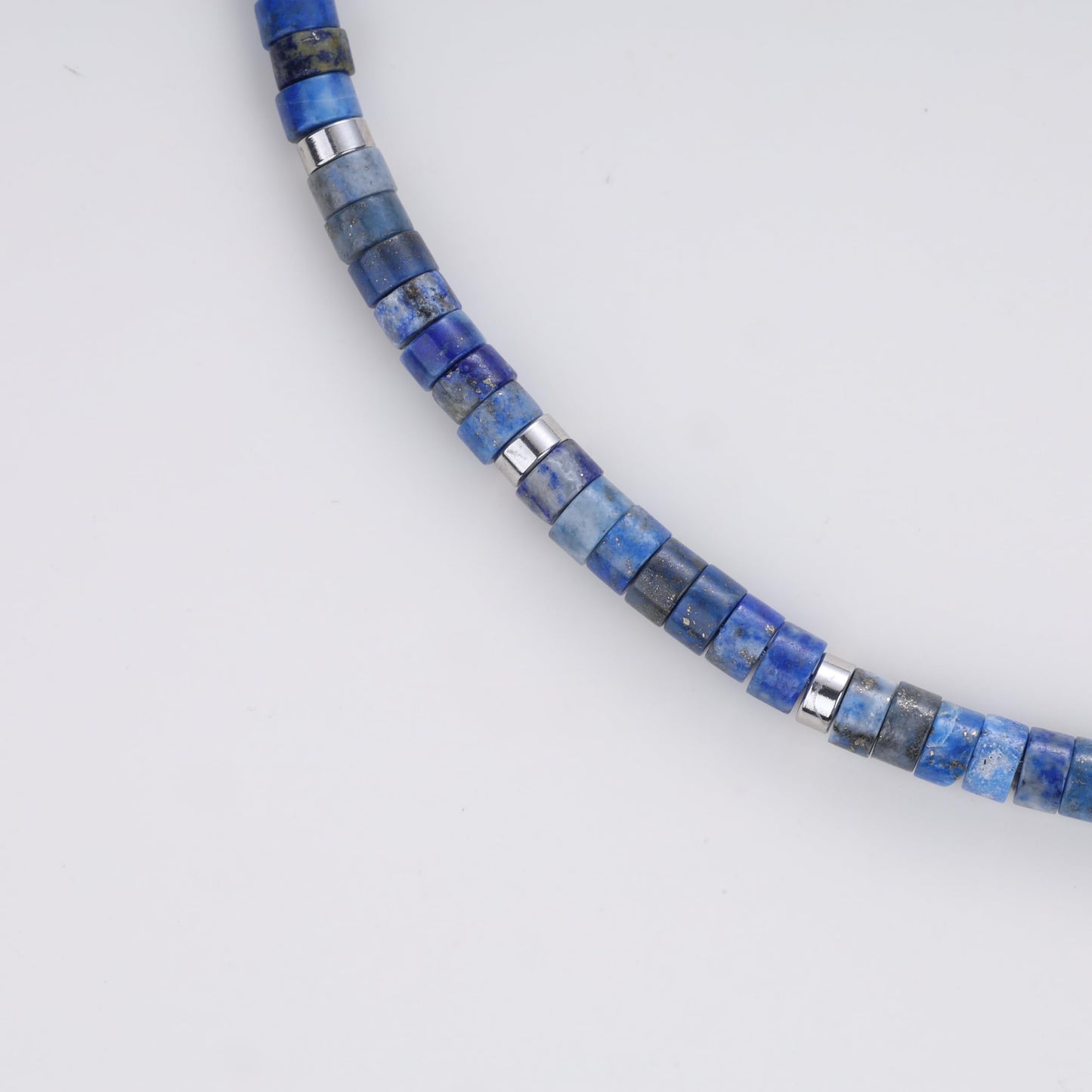 COAI Lapis Lazuli Bracelet for Men, Layered Blue Stone Heishi Beads Bracelet for Men L