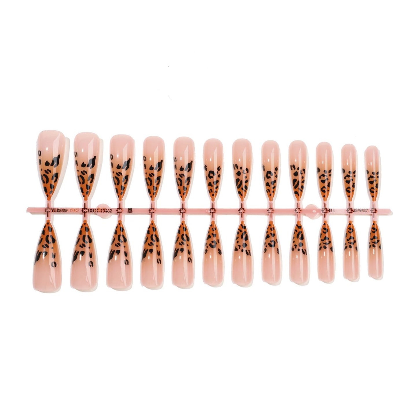 Stiletto Press On Nails Long Fake Nails Leopard Print With Gradient Design Reusable False Nail Artificial Acrylic Nail Full Cover Glossy Stick On Nail For Women 24pcs