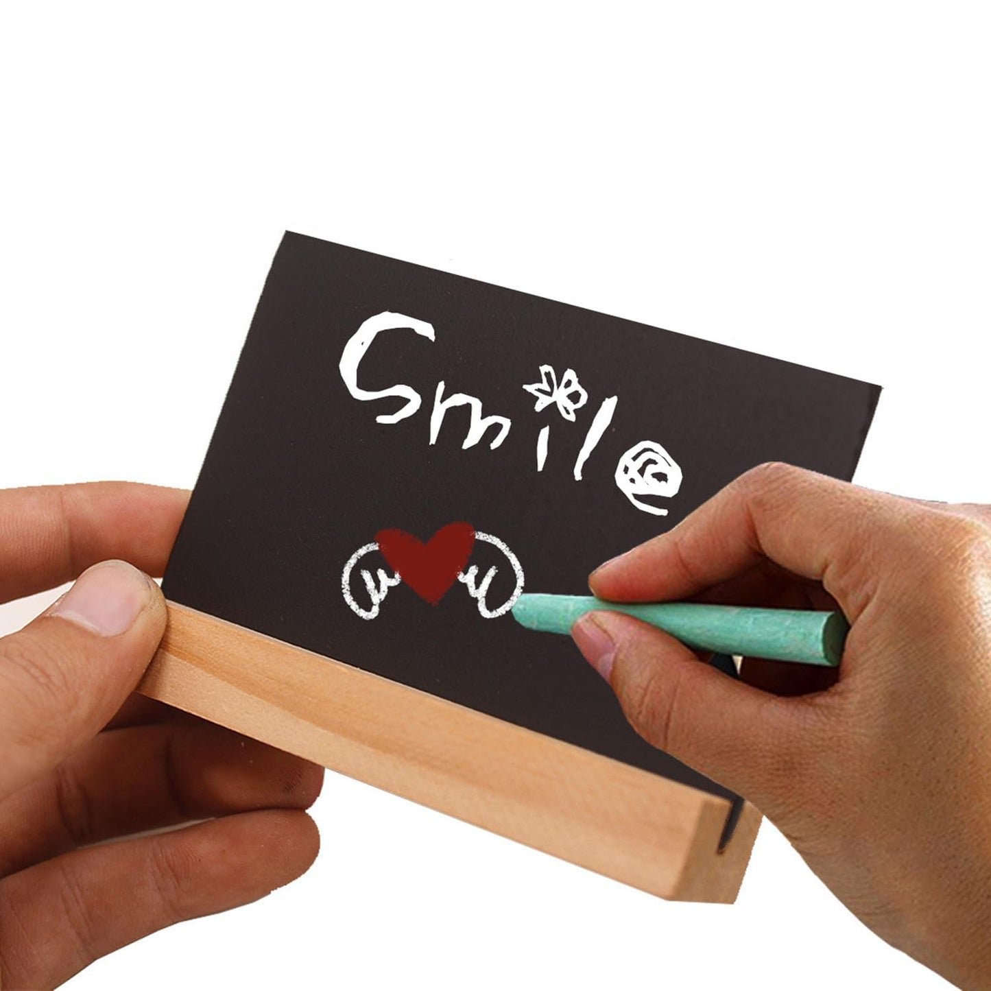 4 x 3 Inch Mini Chalkboards Signs, 10 Pcs Double Side Tabletop Chalkboard Signs with Wood Base Stands Rectangle Chalkboard for Food Labels Party Weddings Event Decorations.